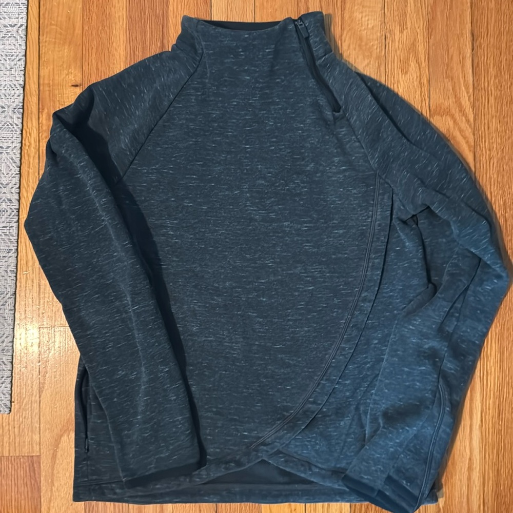 Athleta Girls XXL 16 Green Heather Altitude Fleece Zip neck
